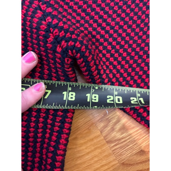 Derek Lam New York Merino Wool‎ Sweater Red Black Knit Crew Neck Size L/G - Picture 6 of 7